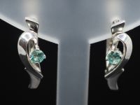 Серьги из серебра с натуральными бериллами - 77