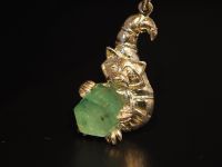 Серебряная подвеска с натуральным изумрудом - 120