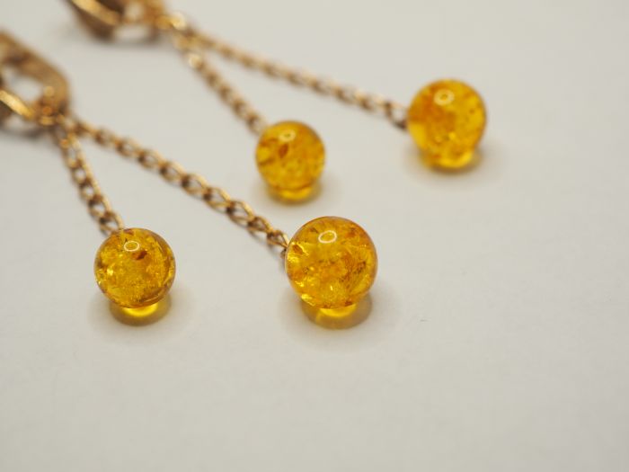Серьги из серебра с Янтарём - 92