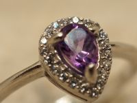 серебреное кольцо с натуральным аметистом-429