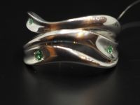 Серебряное кольцо с изумрудами - 117